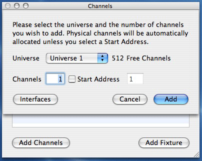 Add Channels Sheet