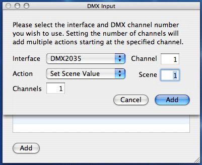 Add DMX Input Sheet