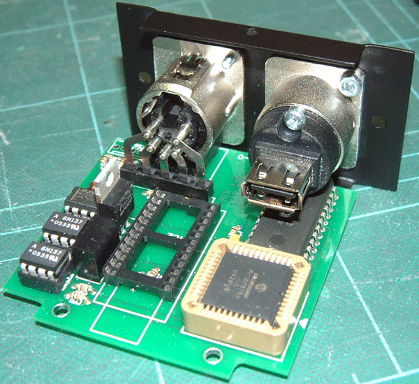 The PCB fitted to the front panel