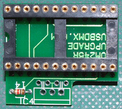 UM245R conversion PCB with socket fitted